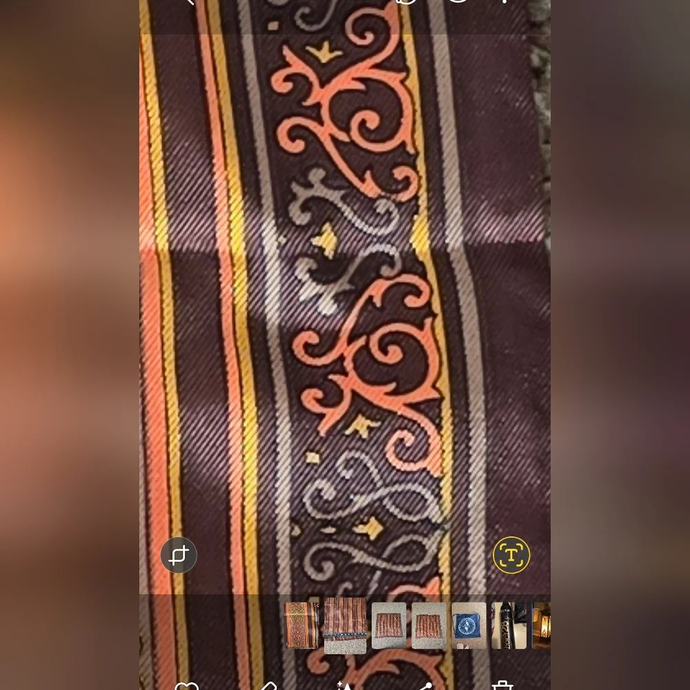 Vintage Brown Tone Silk Scarf
